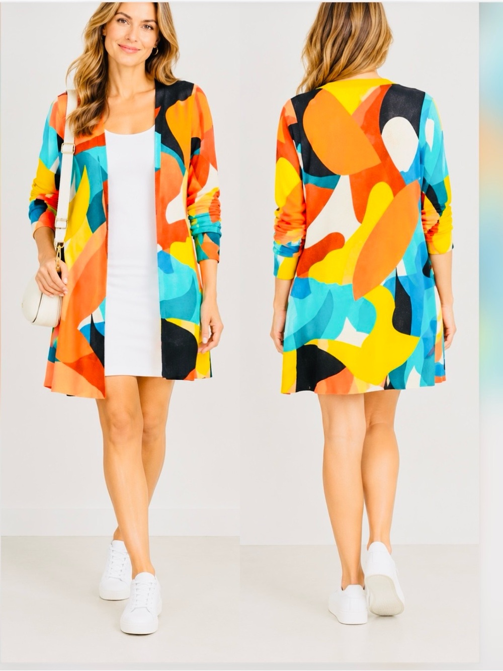 Chico’s Bright Abstract Print Swim Cover-Up - Multicolor.